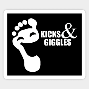 Kicks and Giggles White Sticker